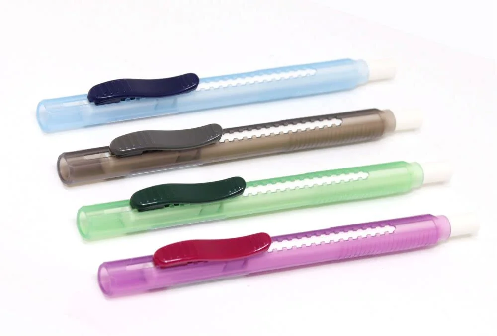 Pentel ZE11T-B "Clic Eraser 2" - Bolígrafo borrador recargable con ZER-2, estuche semitransparente, rojo, 1 unidad