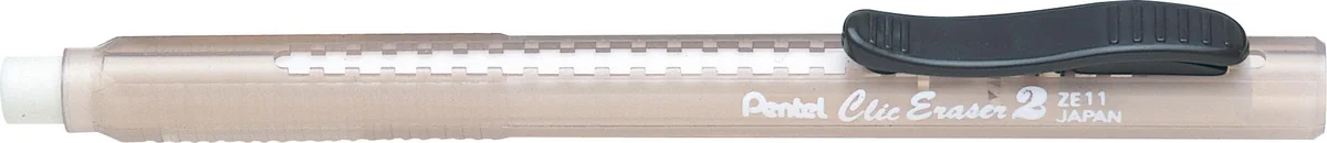 Pentel ZE11T-B "Clic Eraser 2" - Bolígrafo borrador recargable con ZER-2, estuche semitransparente, rojo, 1 unidad