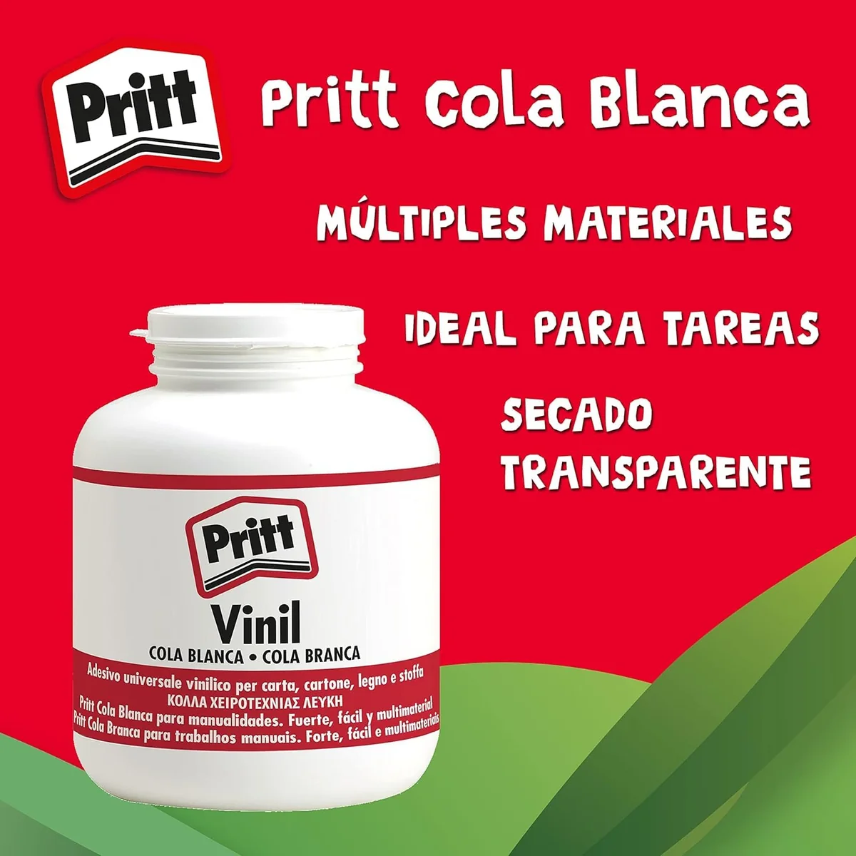 Pritt Cola Blanca Universal para Manualidades, Uso Escolar u Oficina, 1 kg