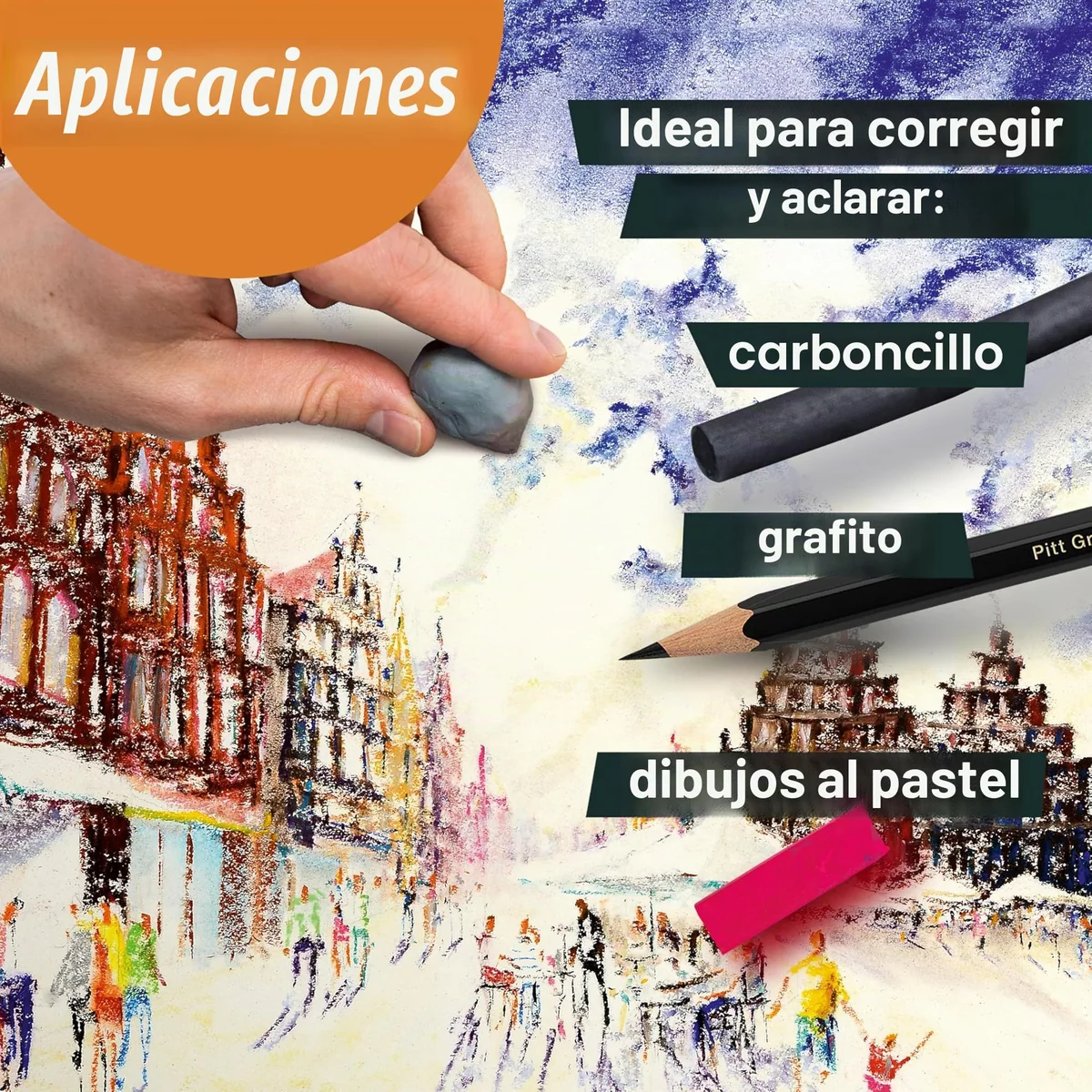 Faber-Castell - Goma de borrar en caja de plástico, color gris