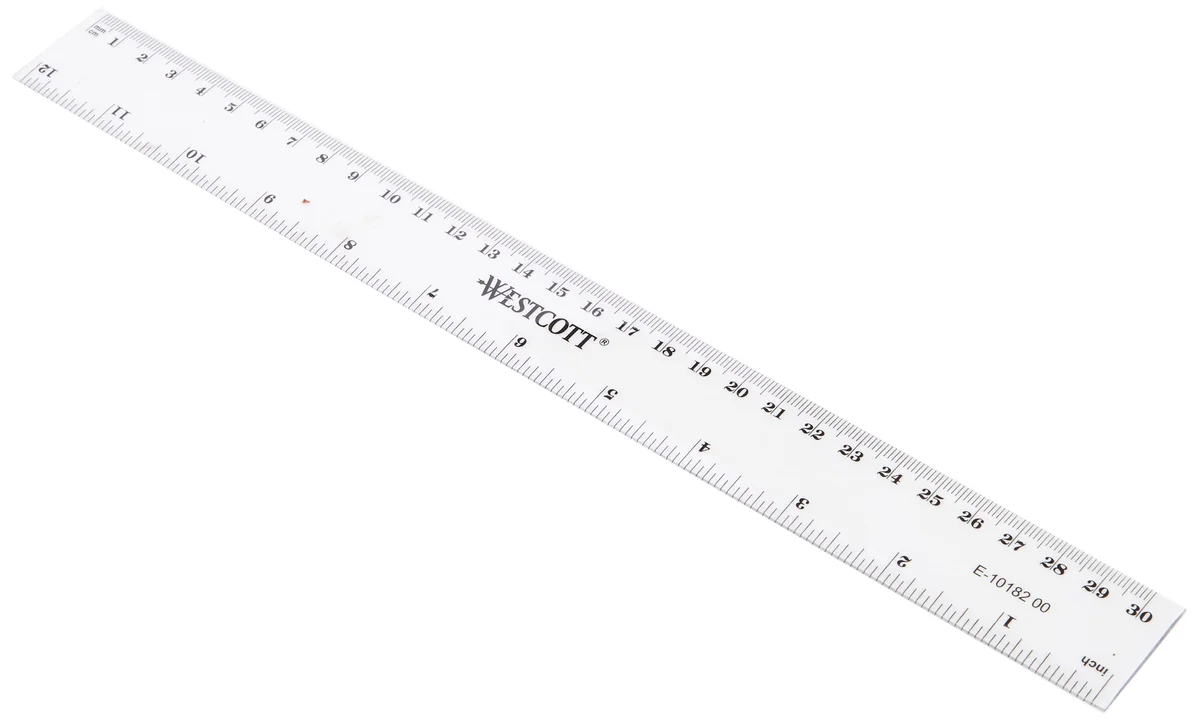 Westcott E-10182 00 - Regla de plástico, 30 cm, color transparente