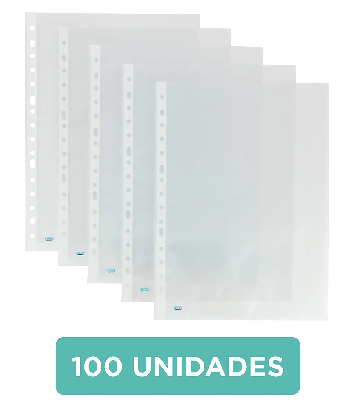 Elba, Fundas Plástico A4 Transparente, 100 Unidades, Multitaladro, Polipropileno Piel de Naranja 70μ