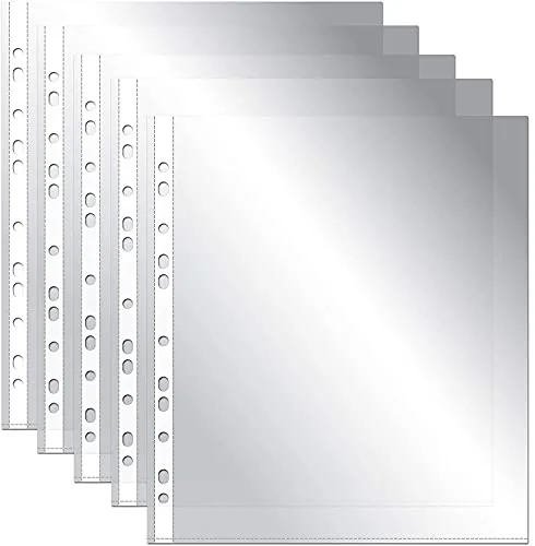 OFITURIA® Fundas Perforadas Multitaladro para Folios A4 Plástico Transparente de Polipropileno Piel de Naranja - 100 unidades
