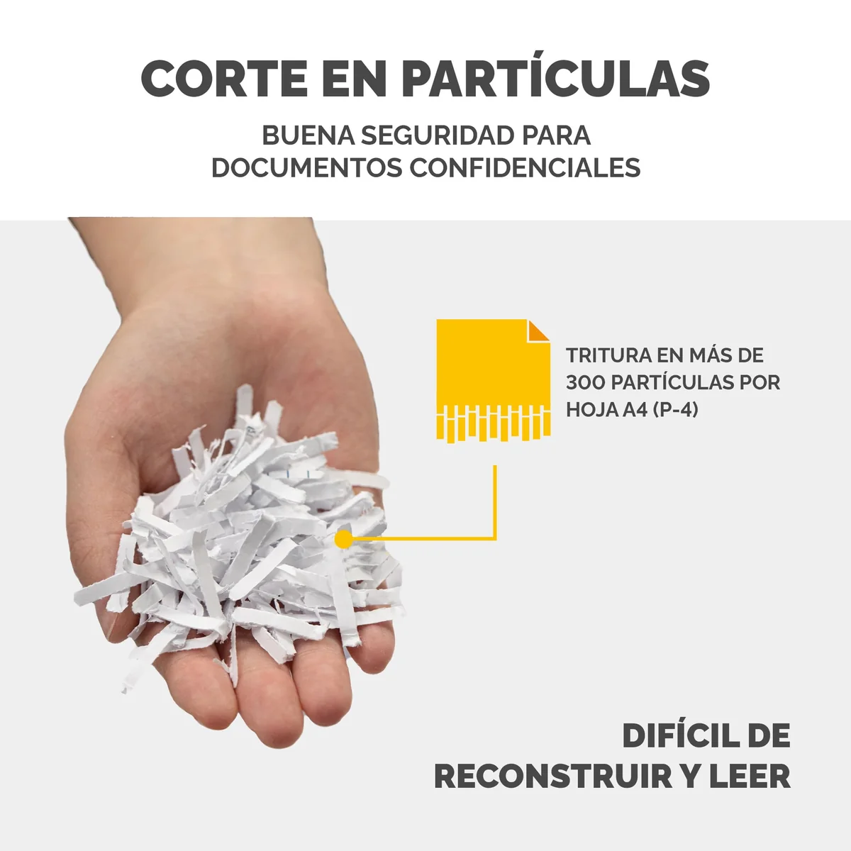 Fellowes FS-8C - Trituradora de Papel, Corte en partículas, Destruye hasta 8 Hojas, Destructora de Papel Uso Personal, Papelera de 15 litros, Nivel de Seguridad P4, Exclusiva de Amazon