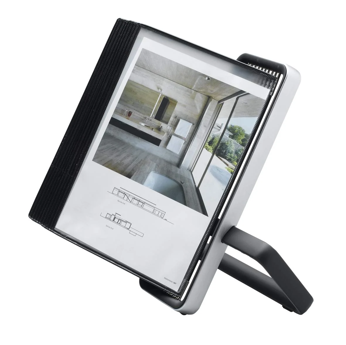 Tarifold Es 744117 - Expositor de sobremesa A4 para catálogos VEO con 10 fundas PVC, Negro