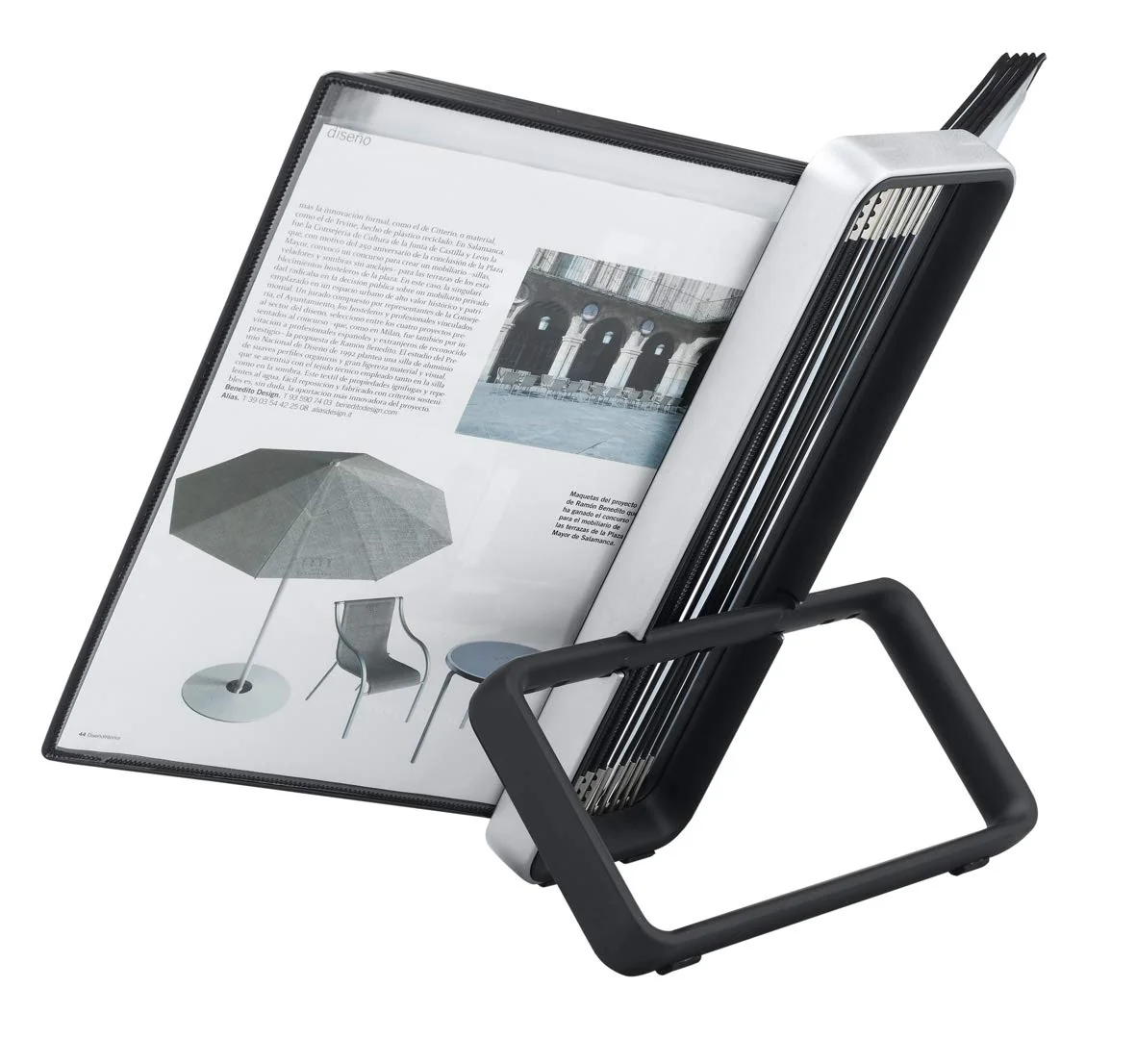 Tarifold Es 744117 - Expositor de sobremesa A4 para catálogos VEO con 10 fundas PVC, Negro