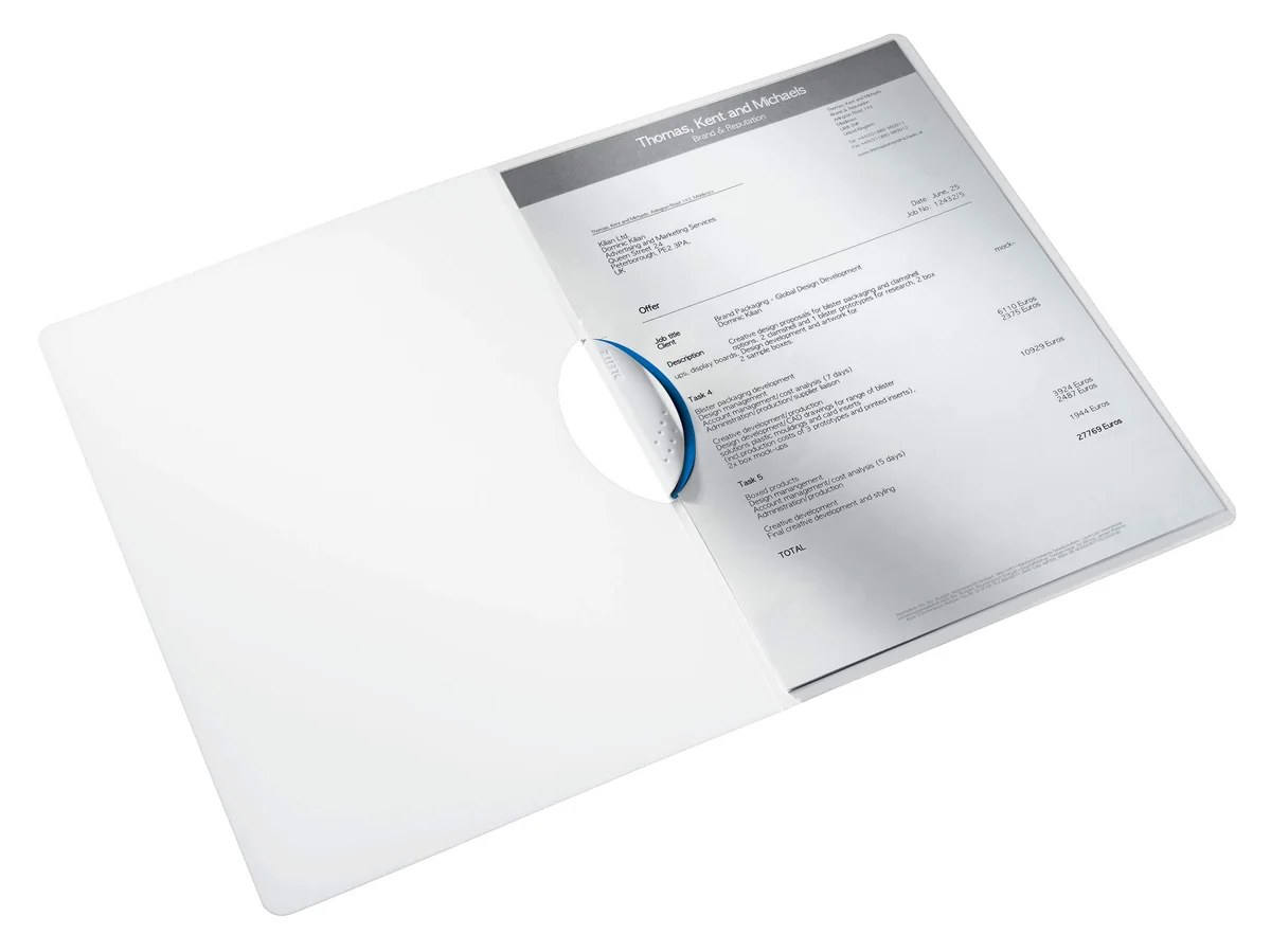 LEITZ 41850036 - Carpeta COLORCLIP WOW PP tapas de color y clip gris oscuro DIN A4 color azul metalizado