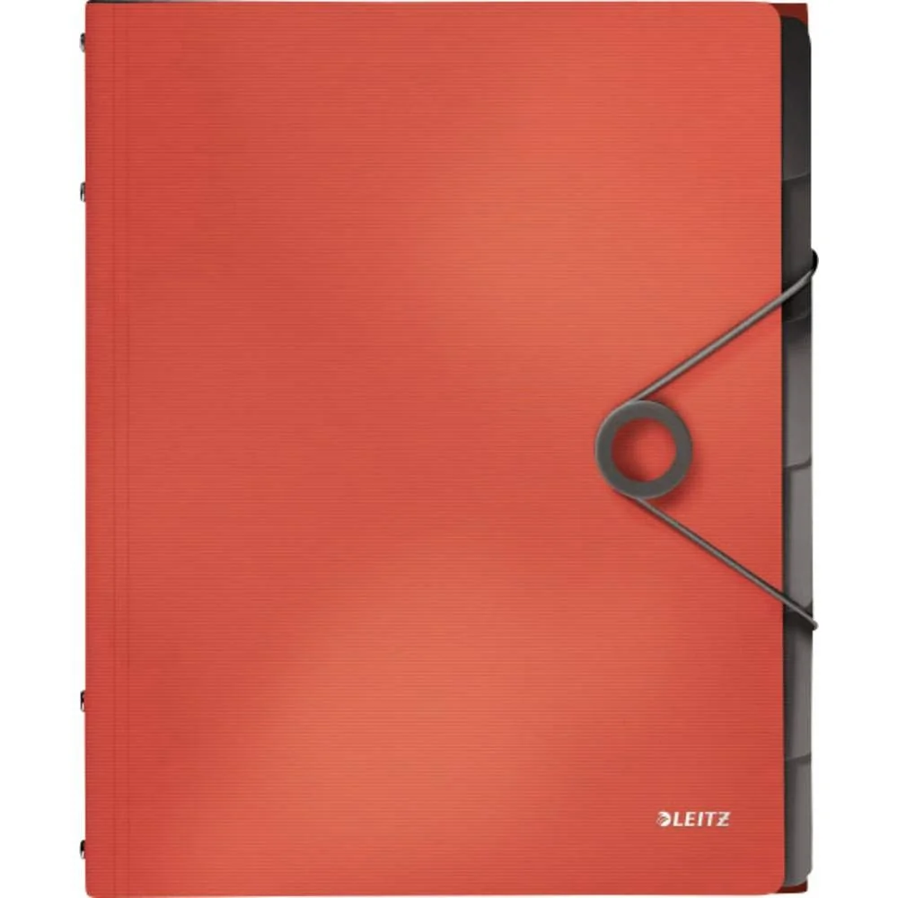 LEITZ 45691020 - Carpeta clasificador SOLID PP 6 separadores DIN A4 color rojo