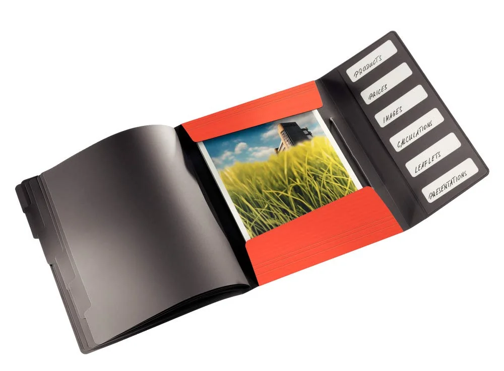 LEITZ 45691020 - Carpeta clasificador SOLID PP 6 separadores DIN A4 color rojo
