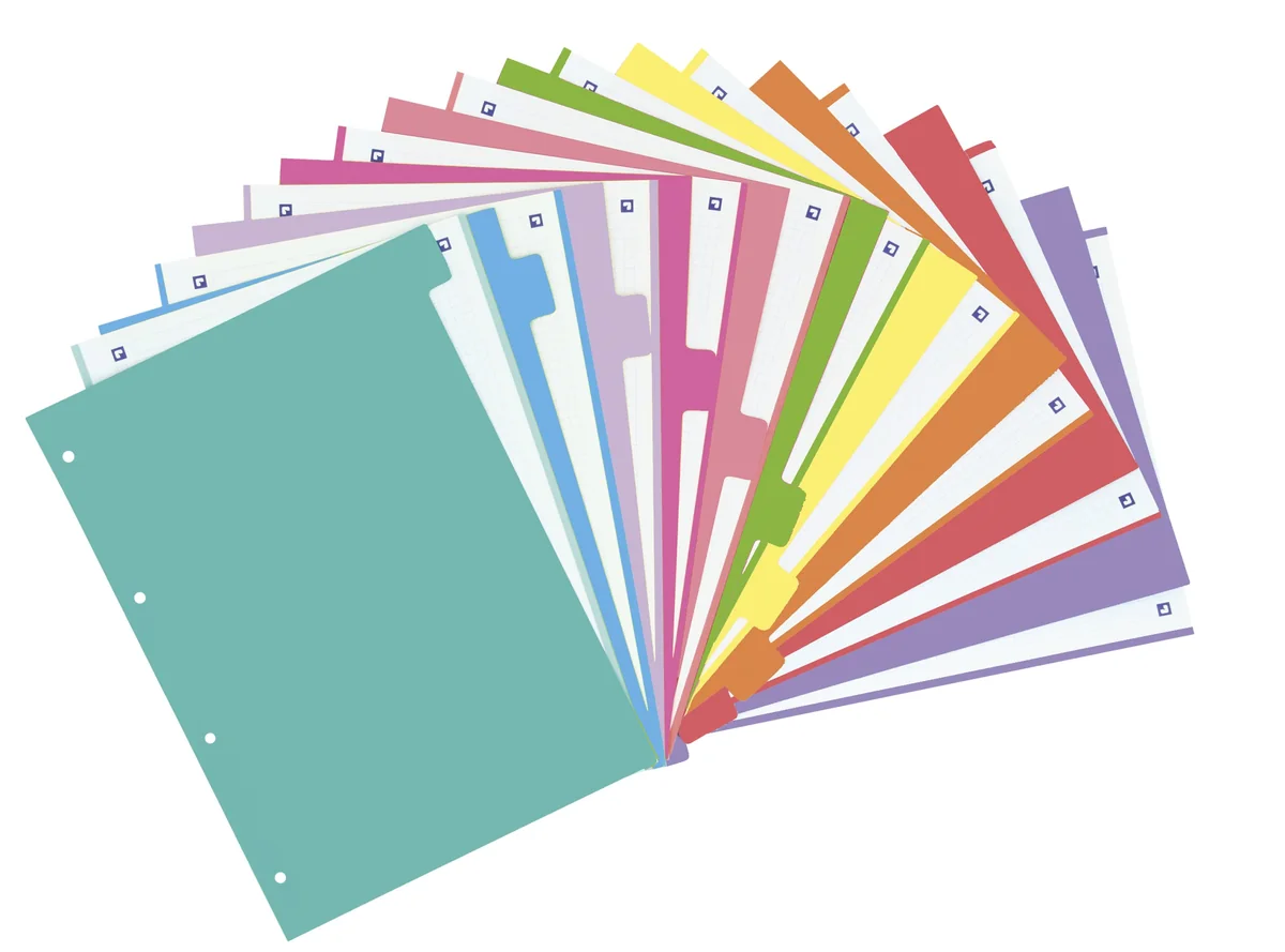 Oxford Strongline, Separadores A4 Cartulina, 10 Posiciones y Colores