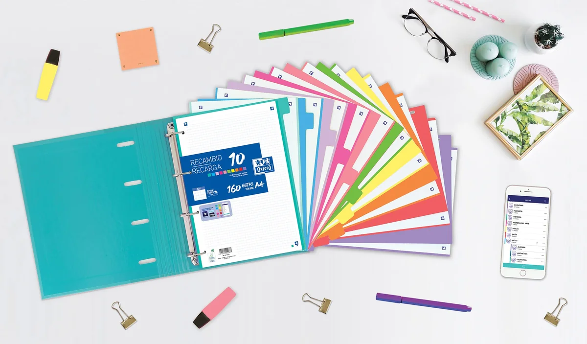 Oxford Strongline, Separadores A4 Cartulina, 10 Posiciones y Colores