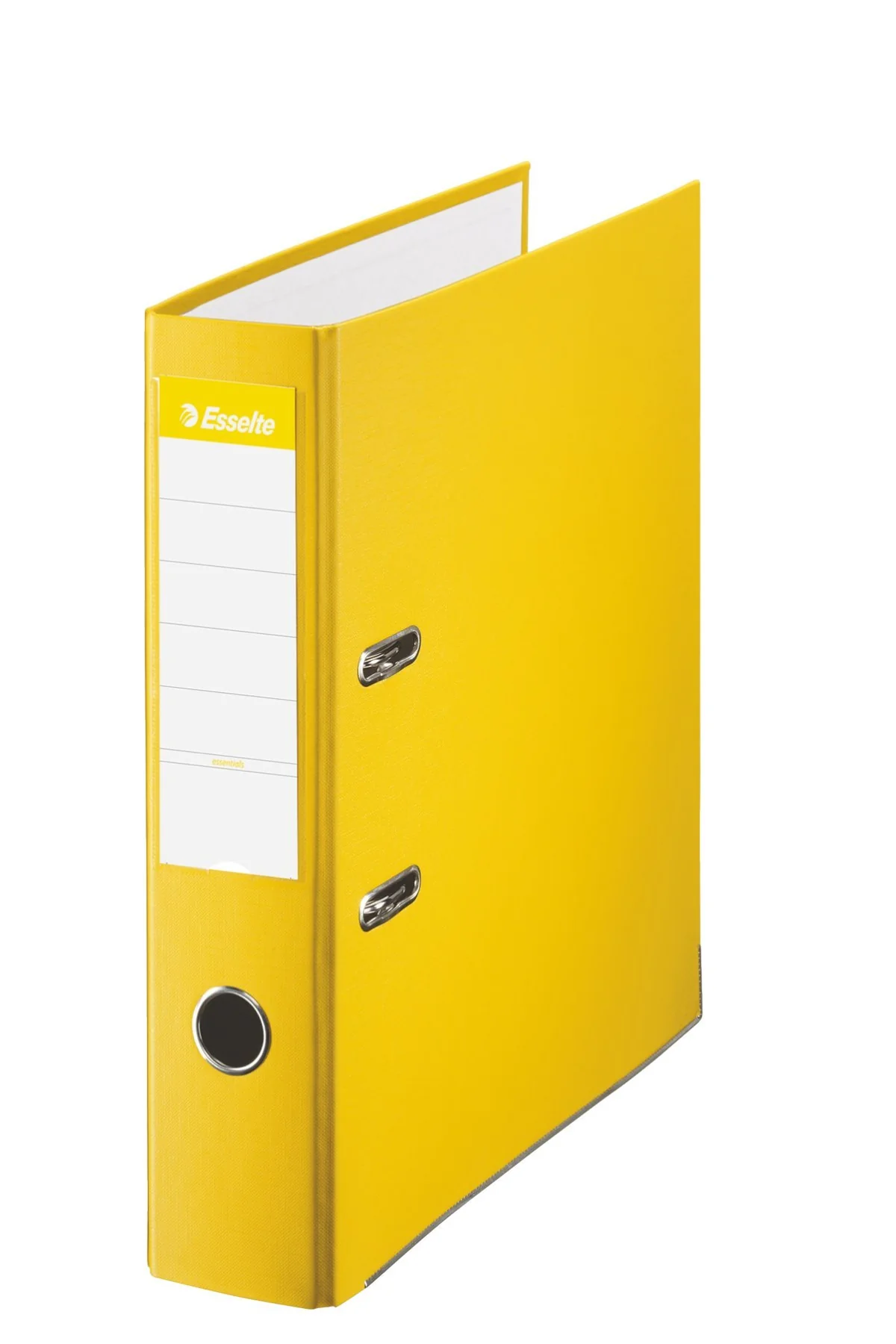 Esselte 42324 - Archivador de Palanca de PP de Plástico Forrado, Tamaño Folio, Amarillo, Anchura Lomo: 75 mm, 1 Unidad, Capacidad de 500 Hojas A4