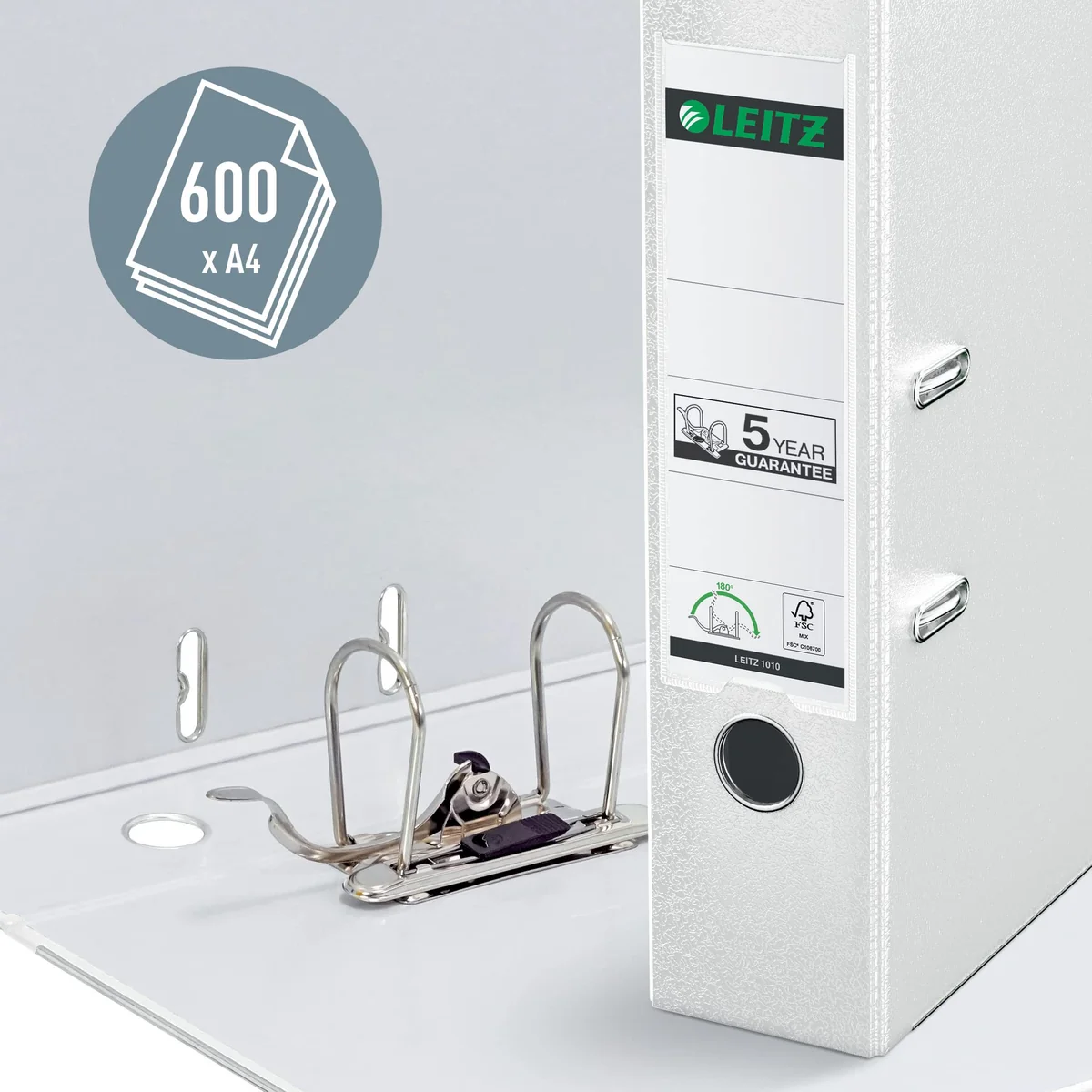 Leitz 310335001 – Archivador A4 80 mm Pack 3 Blanco
