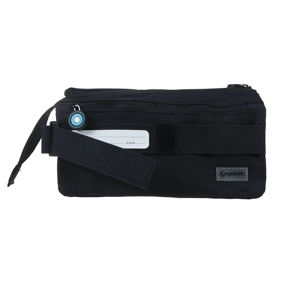 Grafoplás bits & Bobs - Estuche Portatodo Cuádruple, 23 cm, Negro
