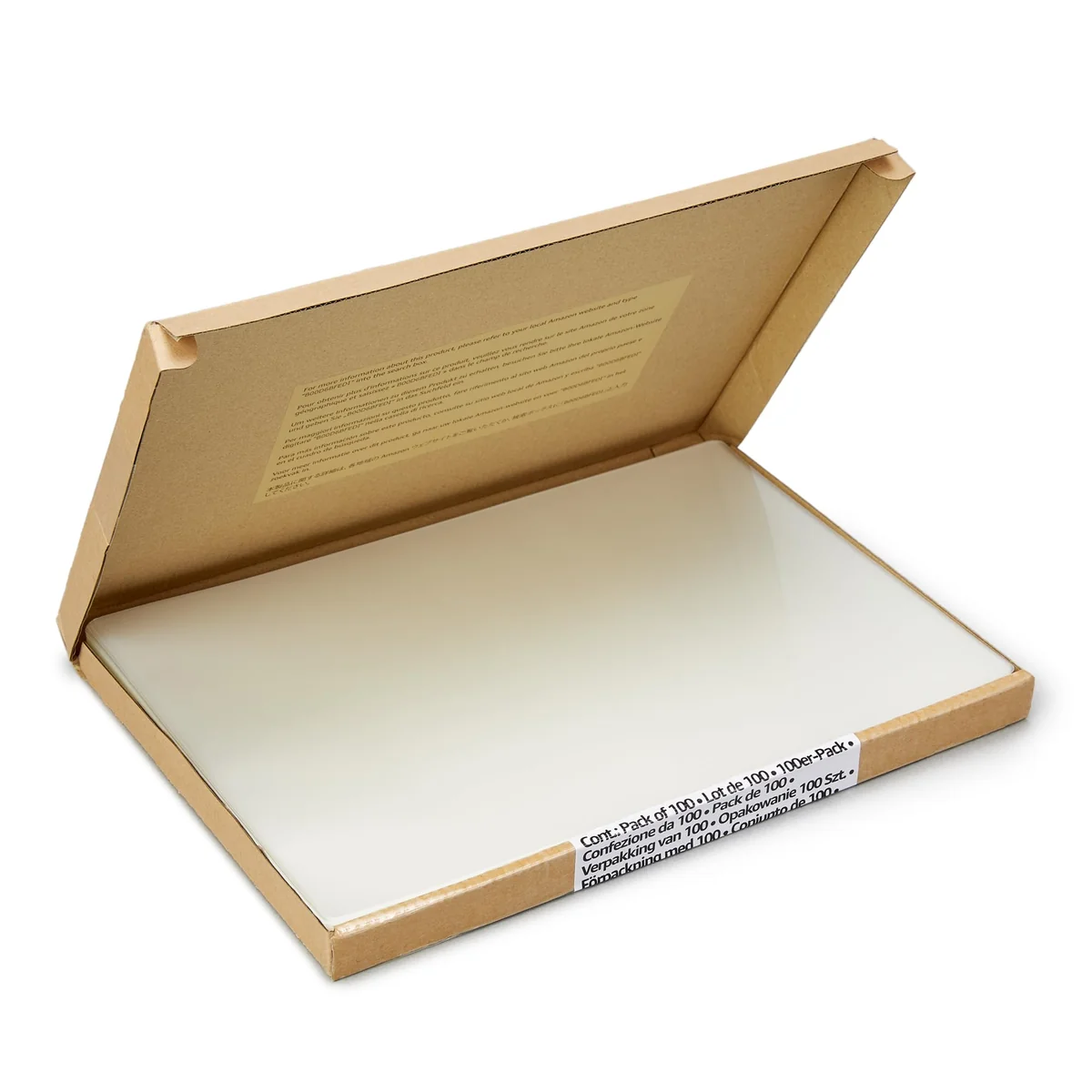 Amazon Basics Láminas para plastificar, Transparente (A4, 100 unidades)