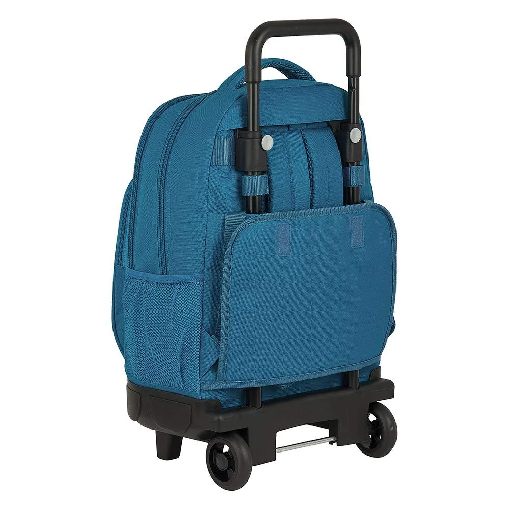 Blackfit8 Mochila Safta Escolar con Carro Incluido y Espalda Acolchada Egeo, 330x220x450mm - Mango telescópico|Ligera - Color azul