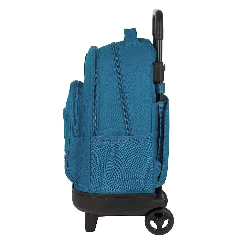 Blackfit8 Mochila Safta Escolar con Carro Incluido y Espalda Acolchada Egeo, 330x220x450mm - Mango telescópico|Ligera - Color azul