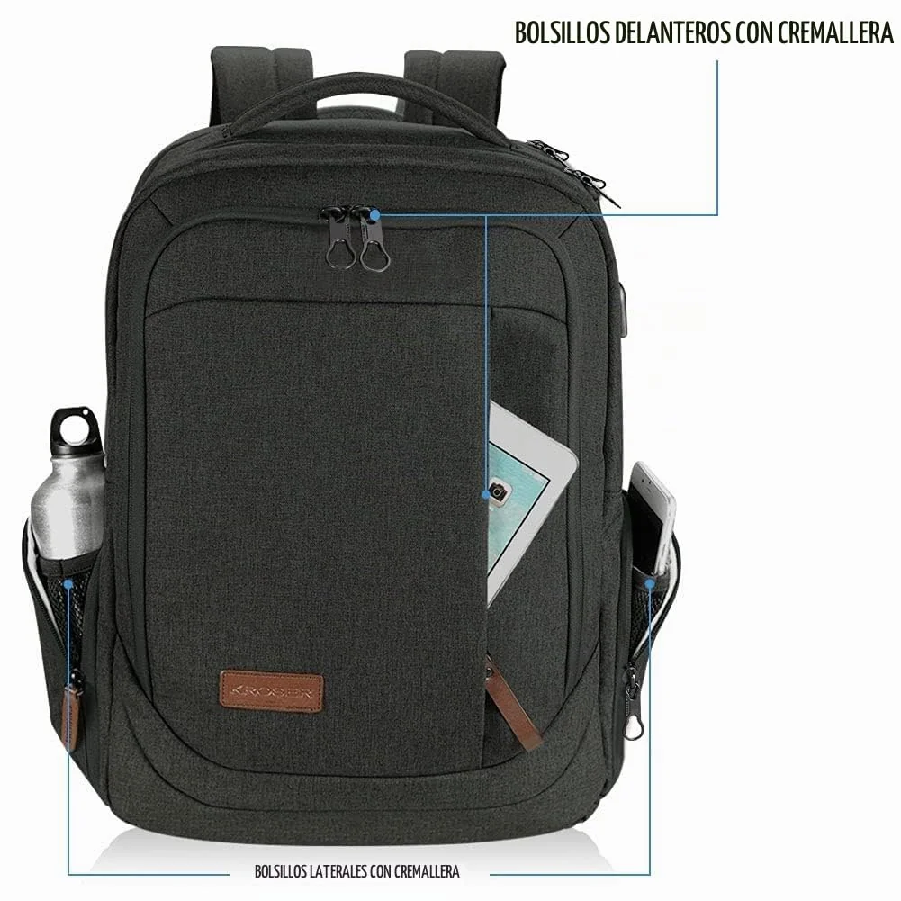 KROSER Mochila para Portátil Mochila Grande para Computadora hasta 17.3"