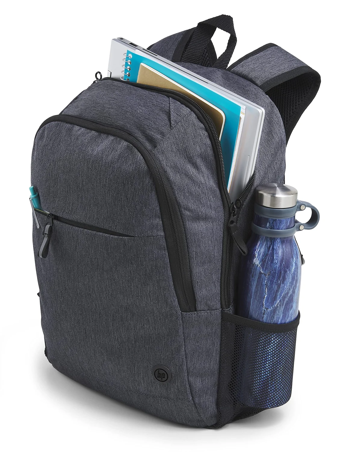 HP Prelude Pro Recycled Mochila para portátil 15.6 pulgadas (Poliéster Reciclado, Bolsillos Internos Abiertos, Resistente al Agua, Cremallera), Gris