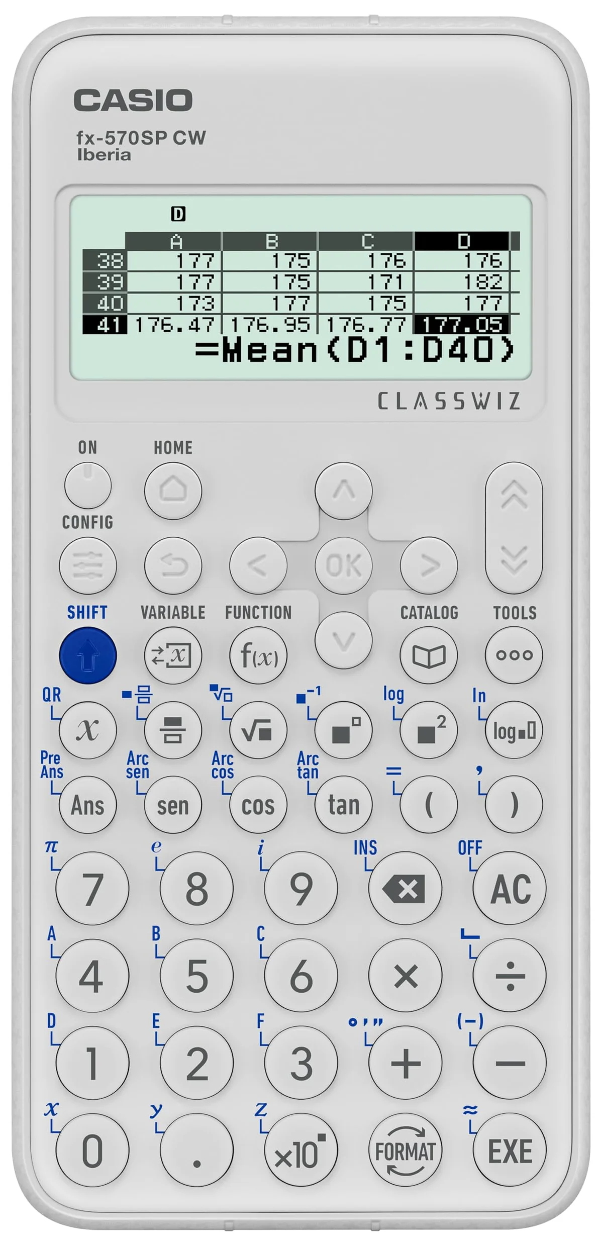 Casio FX-570SP CW - Calculadora Científica, Recomendada para el Curriculum Español y Portugués, 5 Idiomas, más de 560 Funciones, Color Blanco