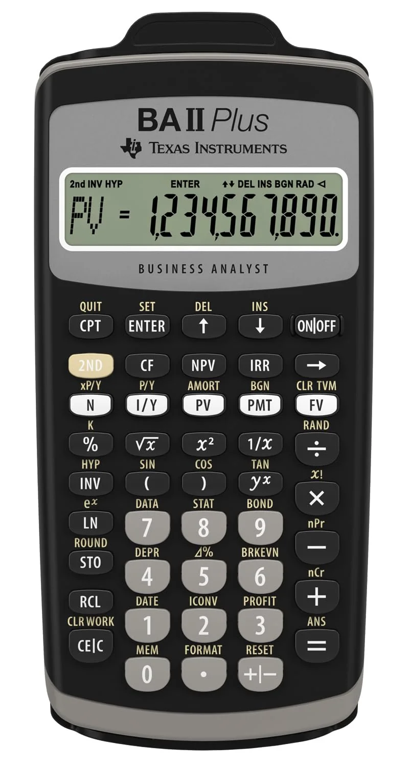 Texas Instruments BAII Plus - Calculadora financiera, Negro
