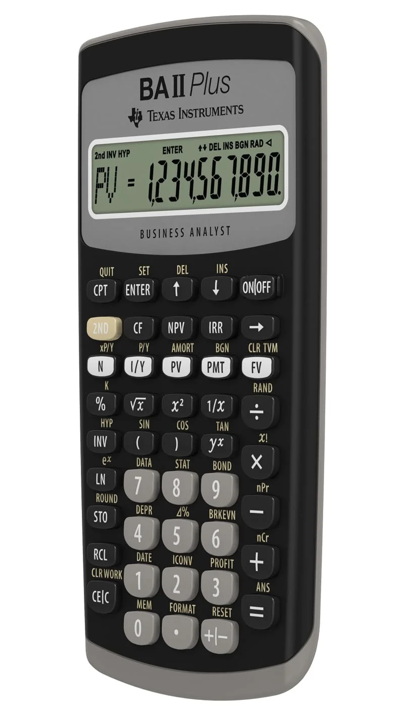 Texas Instruments BAII Plus - Calculadora financiera, Negro
