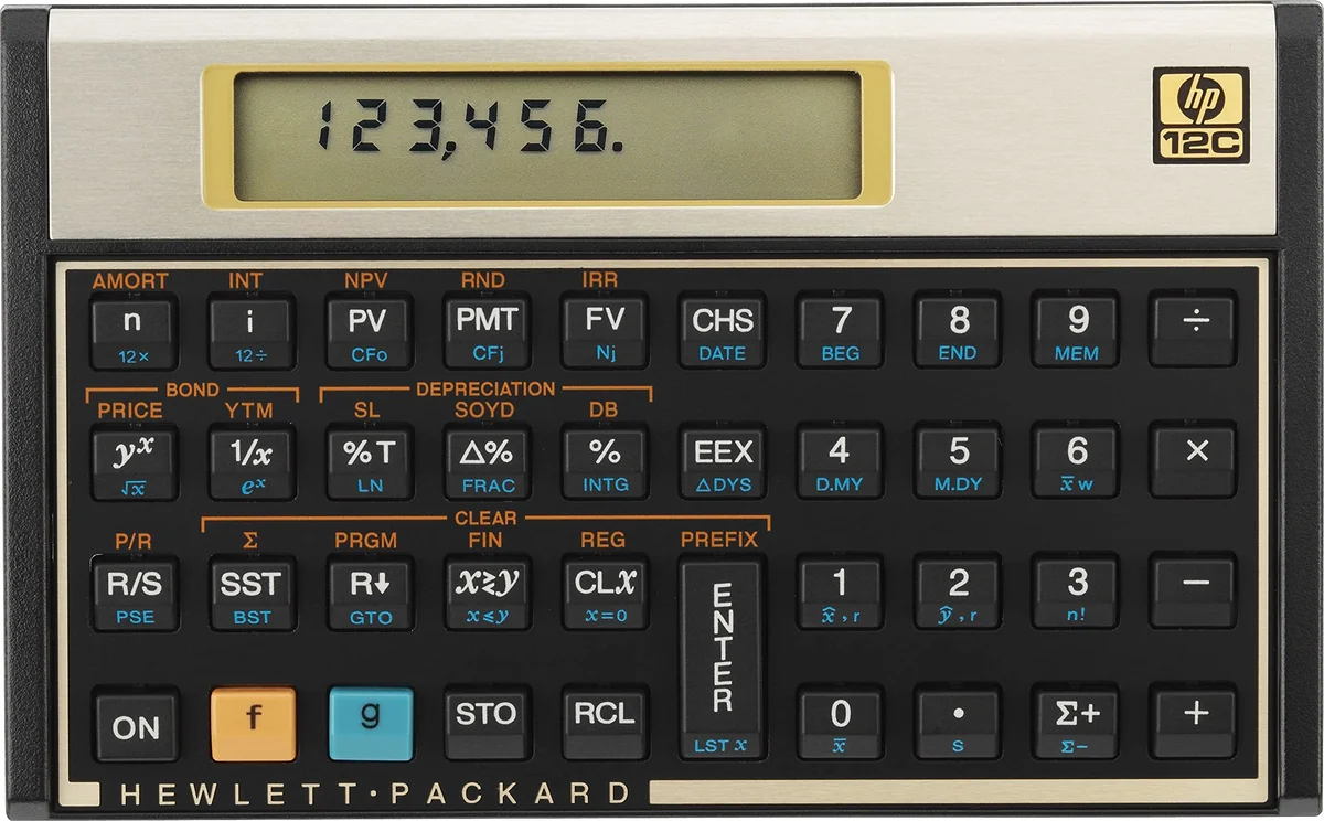 HP 12C Financial Programmable Calculator - Calculadora financiera, Negro