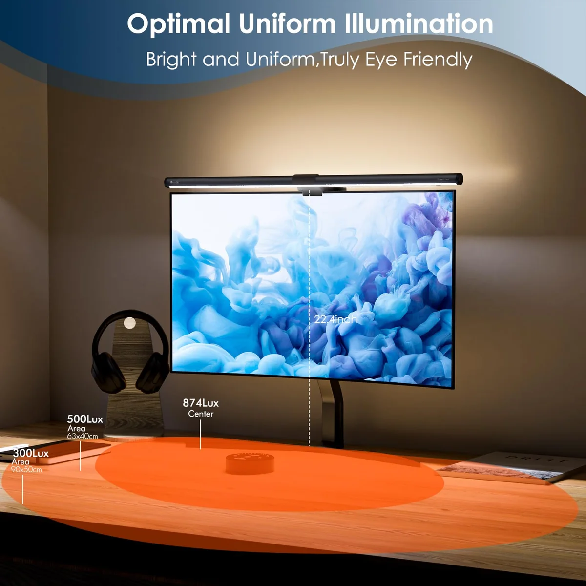Quntis 51cm Lampara Monitor con Retroiluminación y Control Inalámbrico