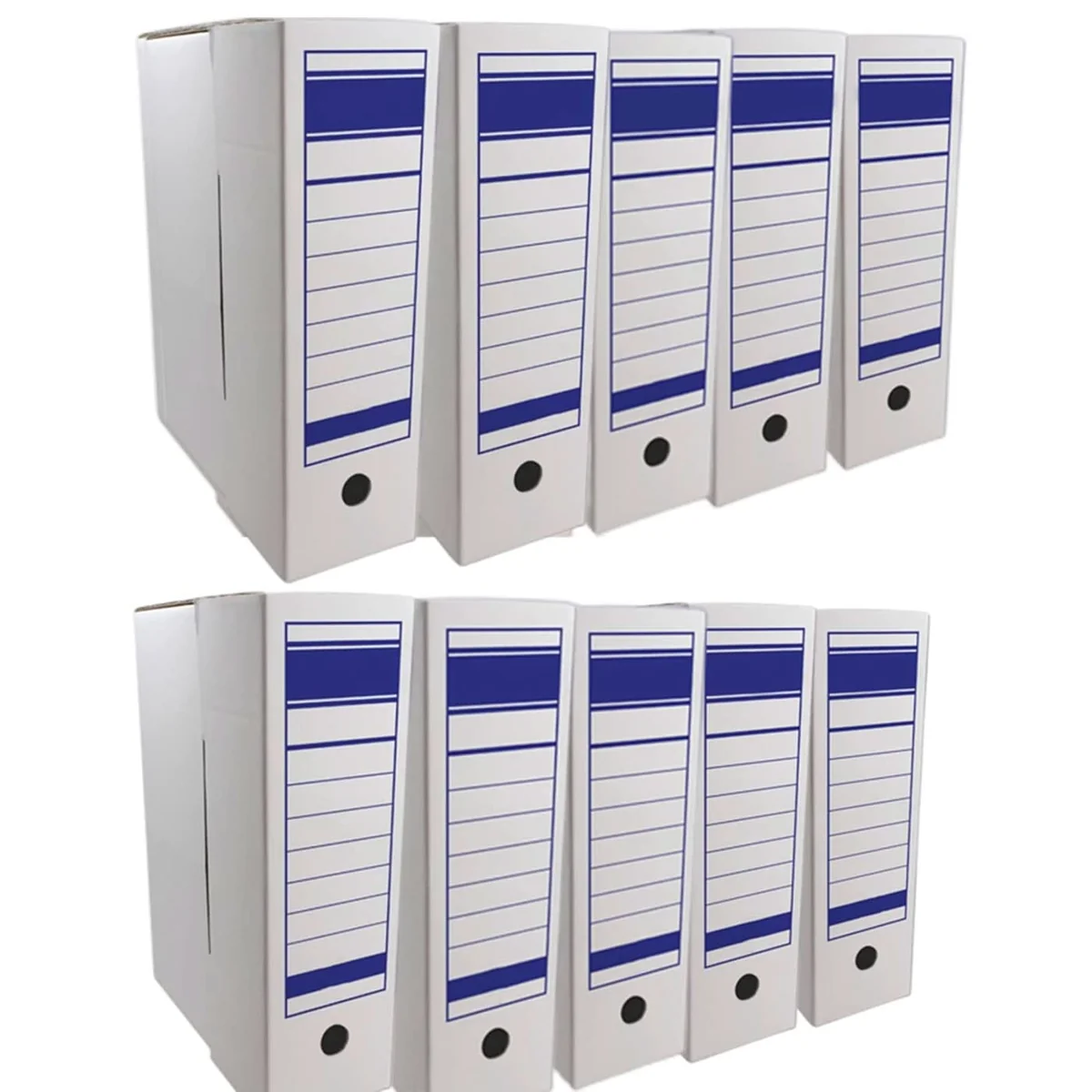 AC - Archivador definitivo, caja archivo plegable de cartón, 2 posiciones, Carpeta tamaño folio, fácil montaje, conservar documentos, facturas, 36 x 25 x 9 cm (A4/Pack de 10 unidades)