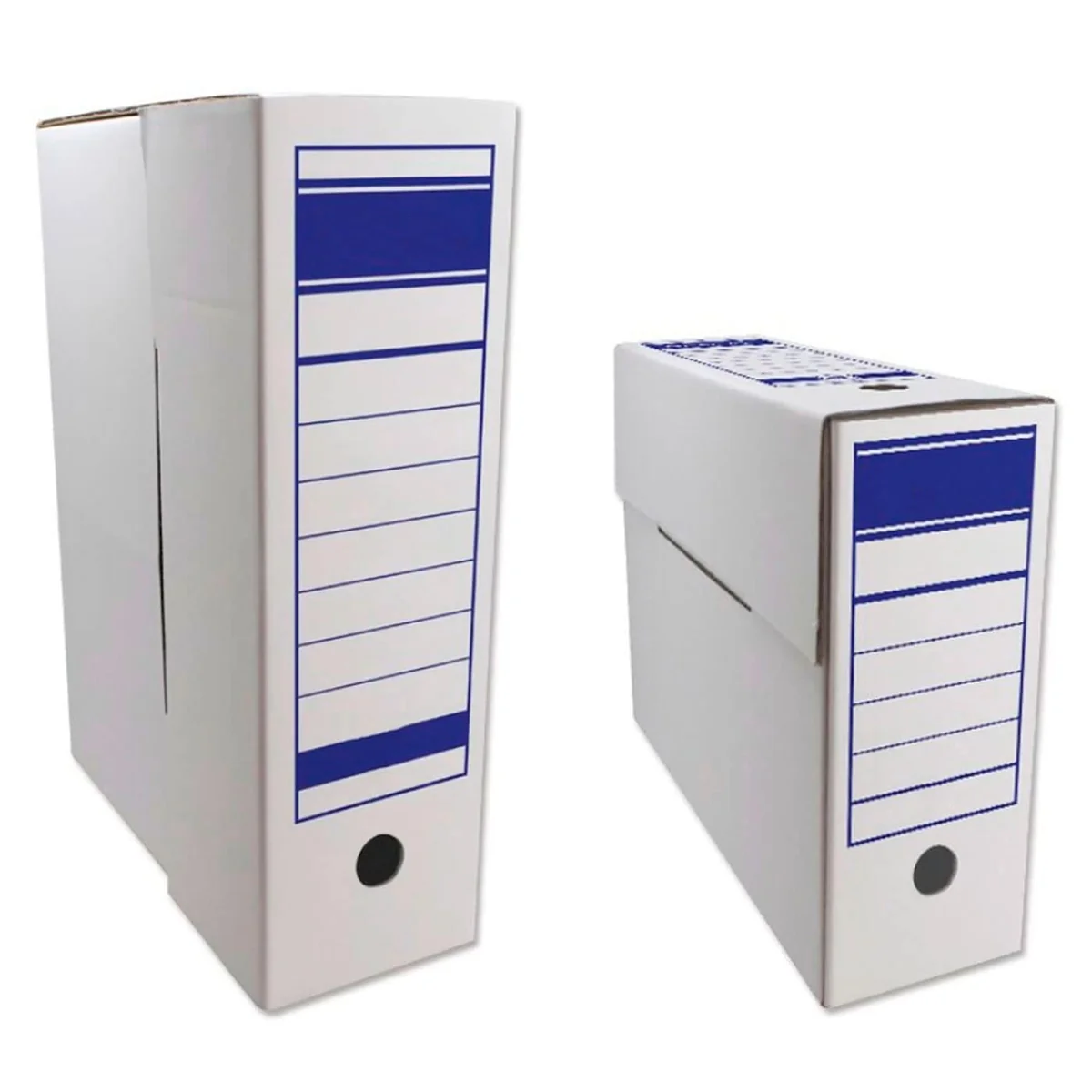 AC - Archivador definitivo, caja archivo plegable de cartón, 2 posiciones, Carpeta tamaño folio, fácil montaje, conservar documentos, facturas, 36 x 25 x 9 cm (A4/Pack de 10 unidades)