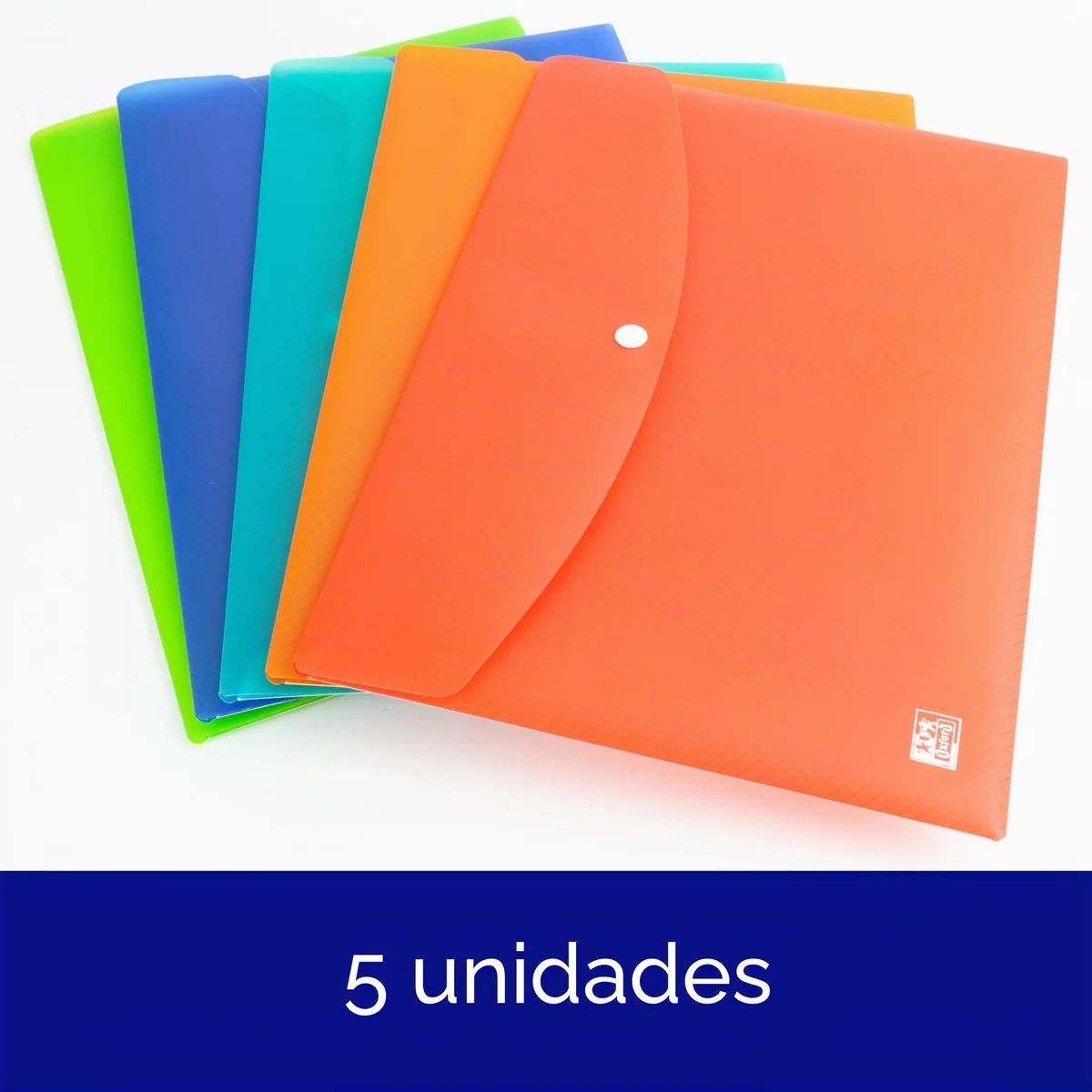 Oxford URBAN Carpeta Sobre portafolios con broche, A4, Plástico rígido translúcido, Paquete de 5 unidades