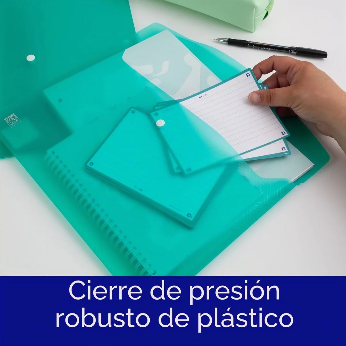 Oxford URBAN Carpeta Sobre portafolios con broche, A4, Plástico rígido translúcido, Paquete de 5 unidades