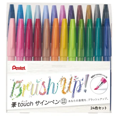 Pentel Brush Touch Sign Pen, 24 colores