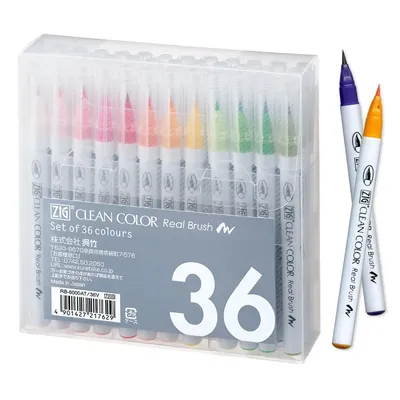 Kuretake ZIG Clean Color Real Brush, 36 colores