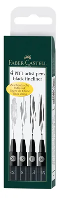 Faber-Castell Pitt Artist Pen, 4 negros