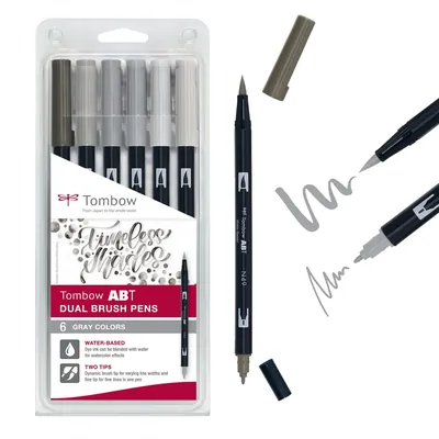 Tombow ABT Dual Brush, 6 grises